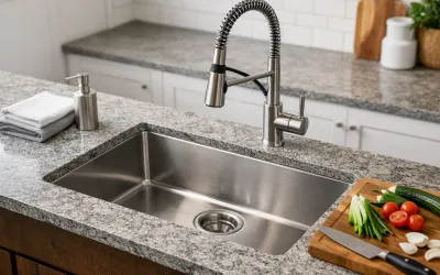 undermount kitchen sink stainless steel, undermount sink installation steps, undermount sink quartz countertop, American style undermount kitchen sink, undermount sink mounting system, modern kitchen sink close up, undermount sink cabinet support