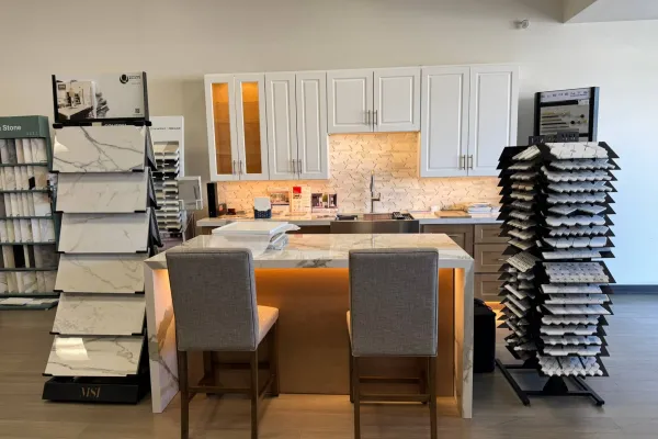 countertops, faucets, tile, flooring, wall panels, aluminum pergolas,