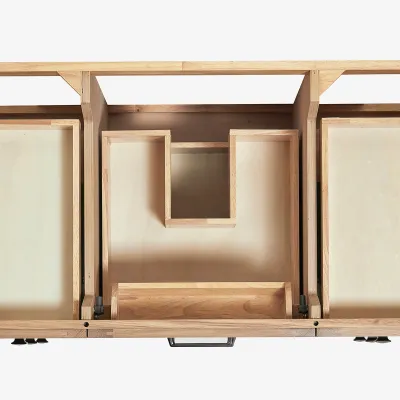 Ariel monroe 43 inch single oval sink bathroom vanity with italian carrara white marble countertop 1.5 inch edge in oak