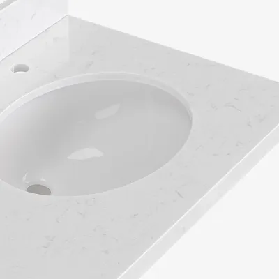Ariel hepburn 61 in. double oval sink vanity with 1.5 in. italian carrara white marble countertop in white