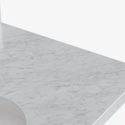 Ariel monroe 43 inch single oval sink bathroom vanity with italian carrara white marble countertop 1.5 inch edge in oak