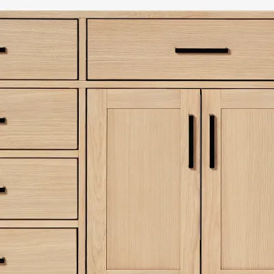 Ariel hepburn 60 inch double oval sink bathroom vanity with carrara white quartz countertop 1.5 inch edge in oak