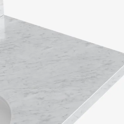 Ariel kelly 61 inch double oval sink bathroom vanity with italian carrara marble countertop 1.5 inch edge in midnight