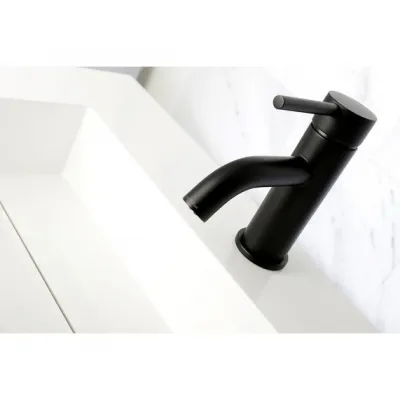 Kingston Concord LS8220DL One-Handle 1-Hole Bathroom Faucet with Push Pop-Up Drain, Matte Black