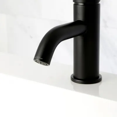 Kingston Concord LS8220DL One-Handle 1-Hole Bathroom Faucet with Push Pop-Up Drain, Matte Black