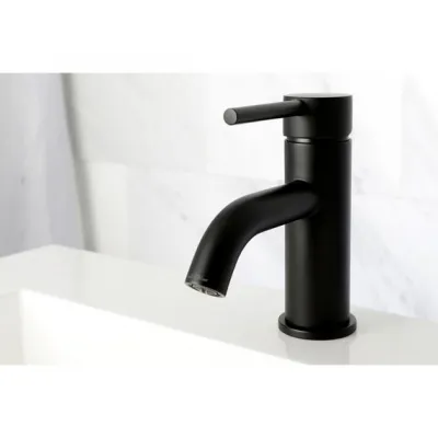 Kingston Concord LS8220DL One-Handle 1-Hole Bathroom Faucet with Push Pop-Up Drain, Matte Black