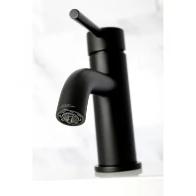 Kingston Concord LS8220DL One-Handle 1-Hole Bathroom Faucet with Push Pop-Up Drain, Matte Black