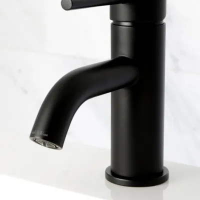 Kingston Concord LS8220DL One-Handle 1-Hole Bathroom Faucet with Push Pop-Up Drain, Matte Black