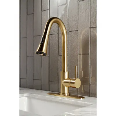 Kingston Concord LS8723DL Single-Handle Pull-Down Kitchen Faucet, Brushed Brass