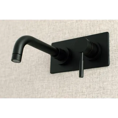 Kingston Concord KS8110DL Single-Handle 2-Hole Wall Mount Bathroom Faucet, Matte Black
