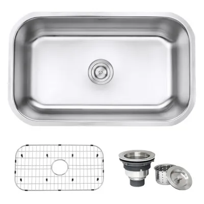 Ruvati Parmi 30-inch Undermount 16 Gauge Stainless Steel Kitchen Sink Single Bowl