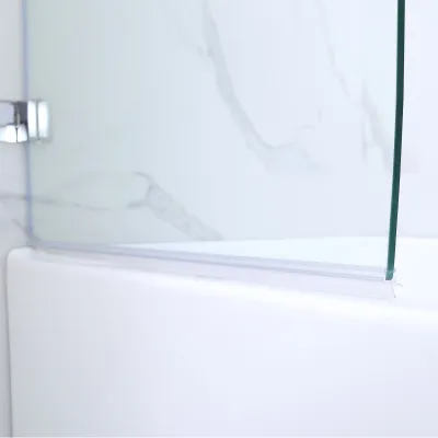 WOODBRIDGE Frameless Hinged Bathtub Shower, 5/16