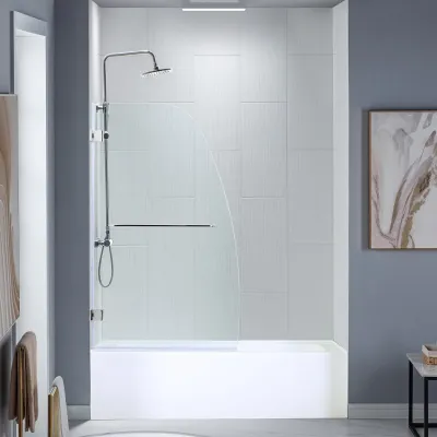 WOODBRIDGE Frameless Hinged Bathtub Shower, 5/16