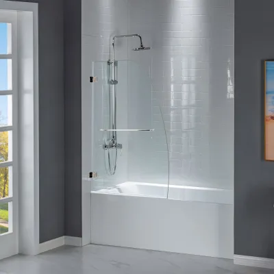 WOODBRIDGE Frameless Hinged Bathtub Shower, 5/16