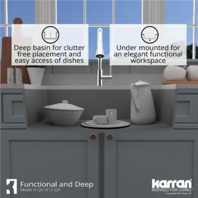 Karran QU-812 Undermount 32-1/4