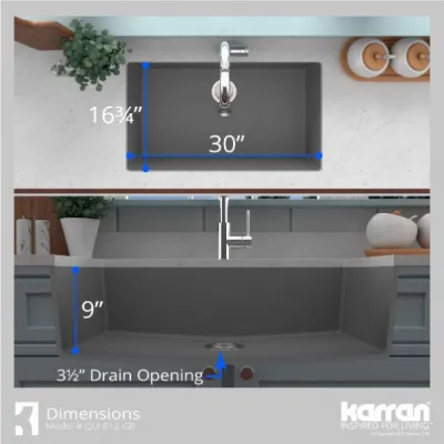Karran QU-812 Undermount 32-1/4