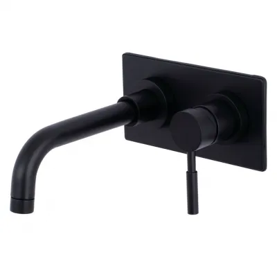 Kingston Concord KS8110DL Single-Handle 2-Hole Wall Mount Bathroom Faucet, Matte Black